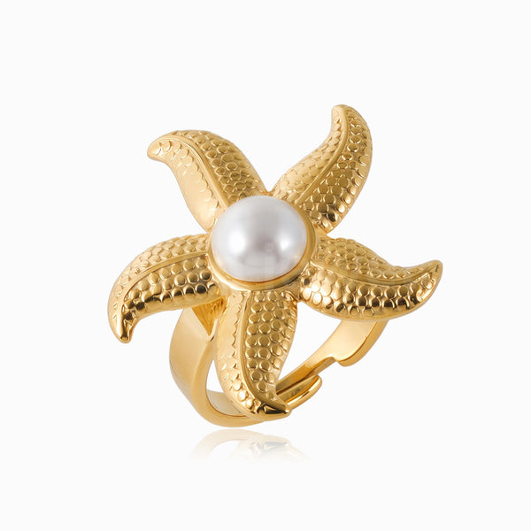 Anel Statement com Estrela do Mar 17.2mm JZ1487 - Aço Inox