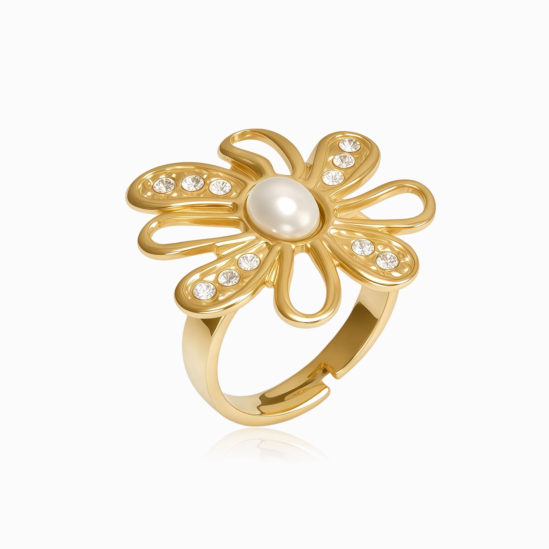 Anel Flor 17.2mm JZ1488 - Aço Inox