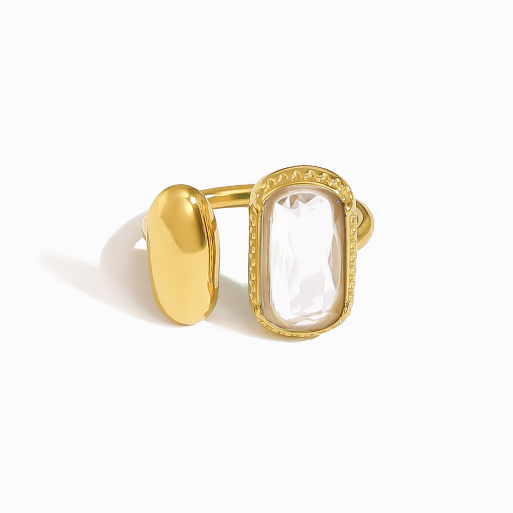 Anel com Zircóna 18.5mm JZ1428 - Aço Inox