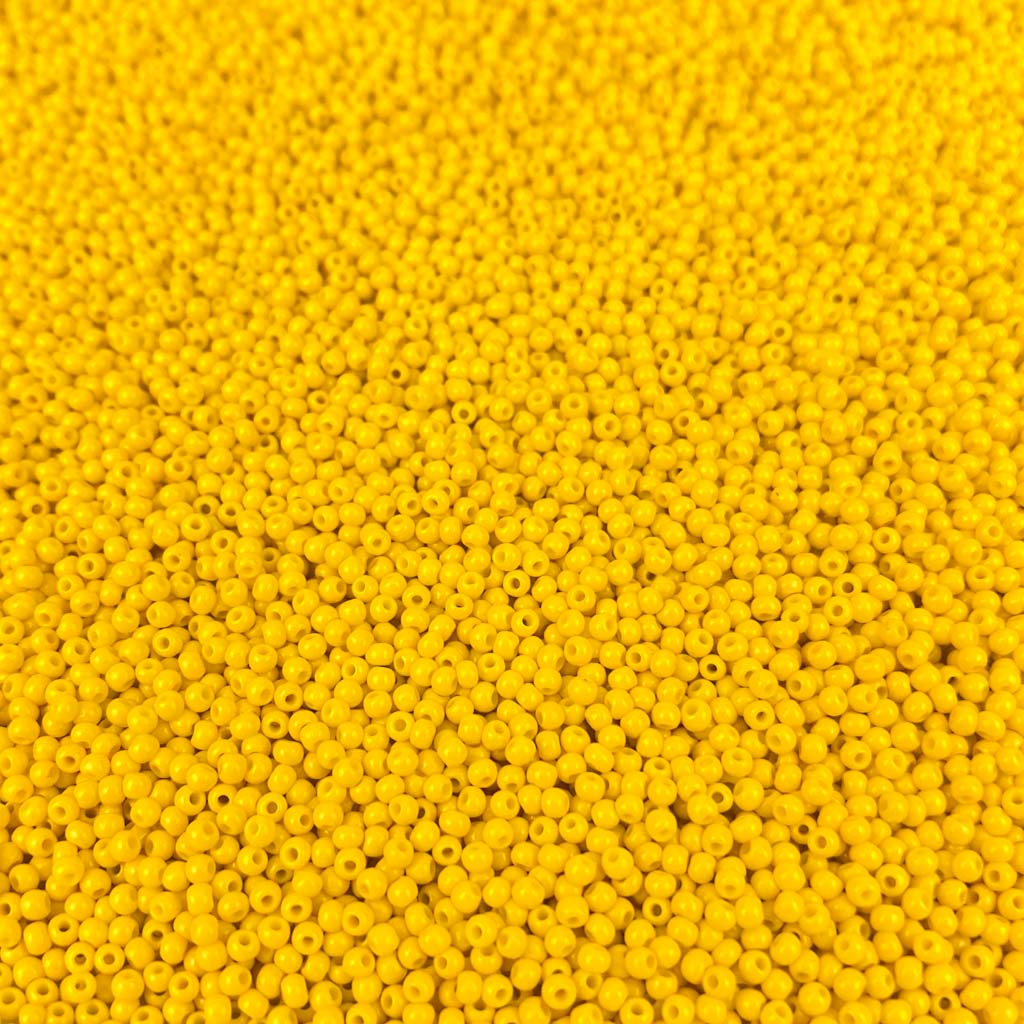 Pack 20g Miçanga de Vidro Equilibrada 2mm Amarelo Torrado