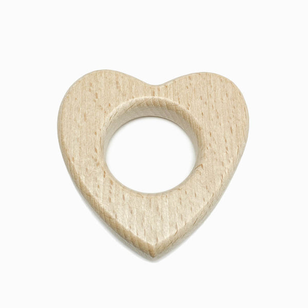 Mordedor em madeira de faia design coração
