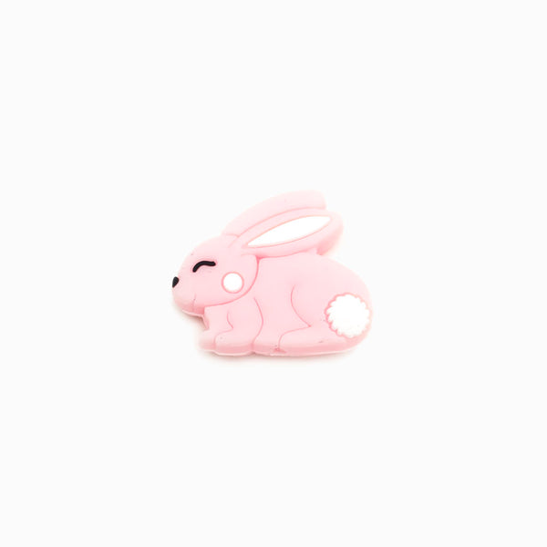 Mordedor coelho de silicone rosa