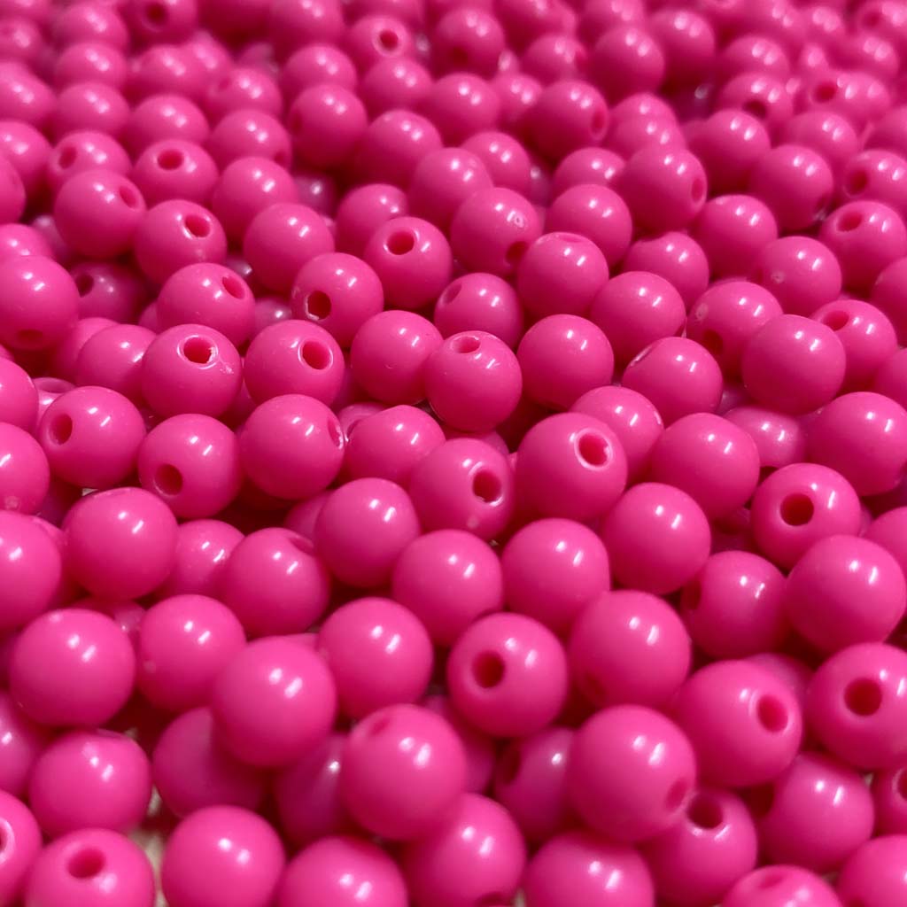 Contas acrílicas 6mm rosa choque