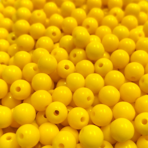 Contas acrílicas 10mm amarelo