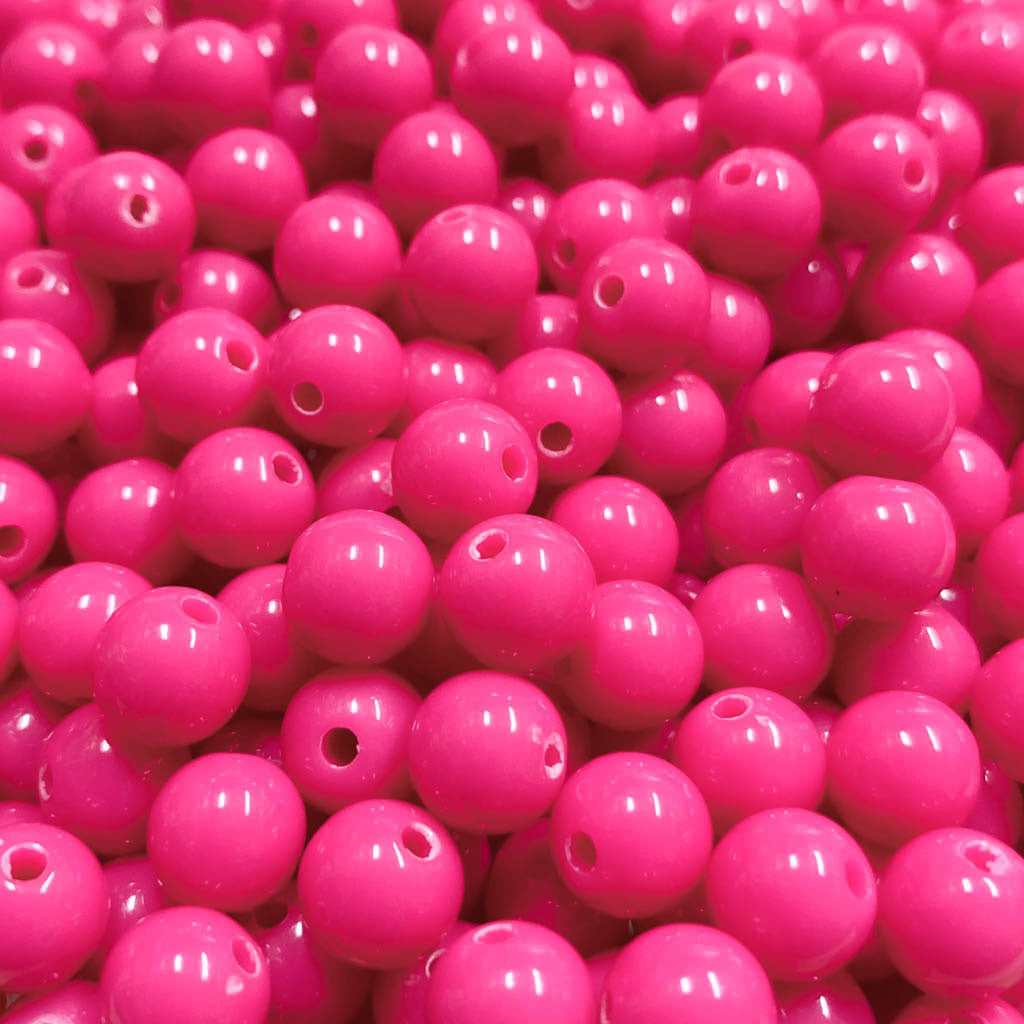Contas acrílicas 10mm rosa choque