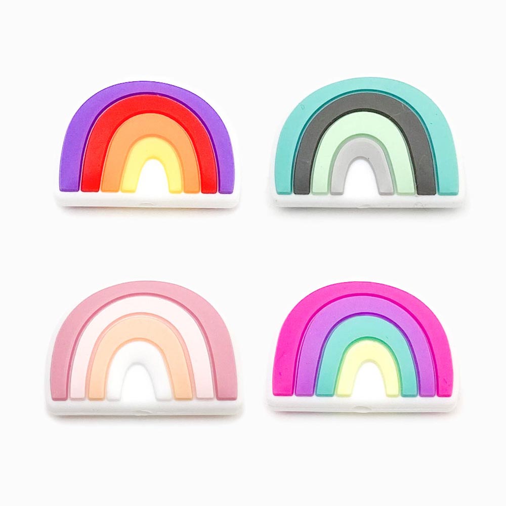 Contas de silicone arco-íris