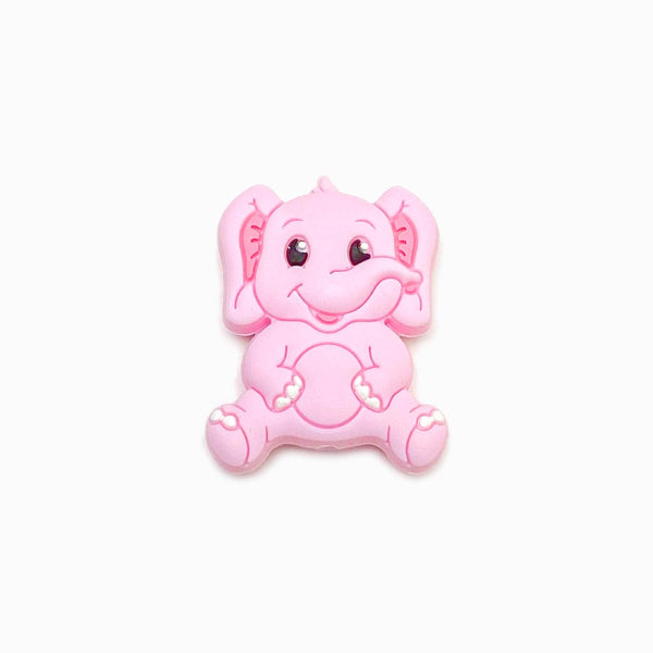 Contas de silicone para prendedor de chucha design elefante rosa bebé