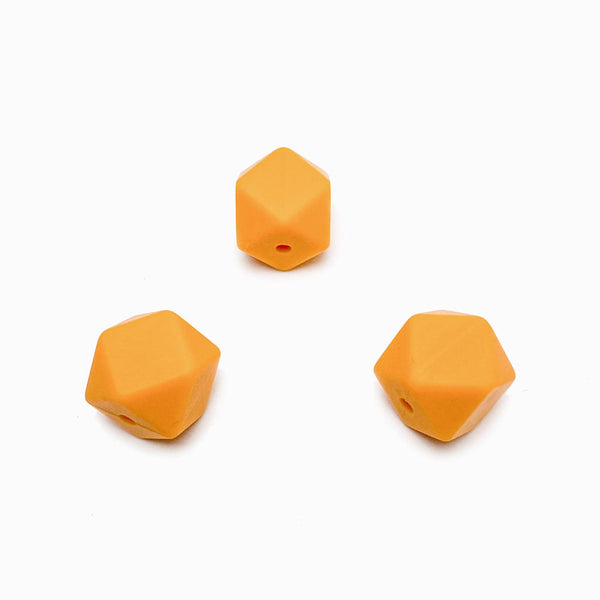 Contas de silicone hexagonal amarelo torrado