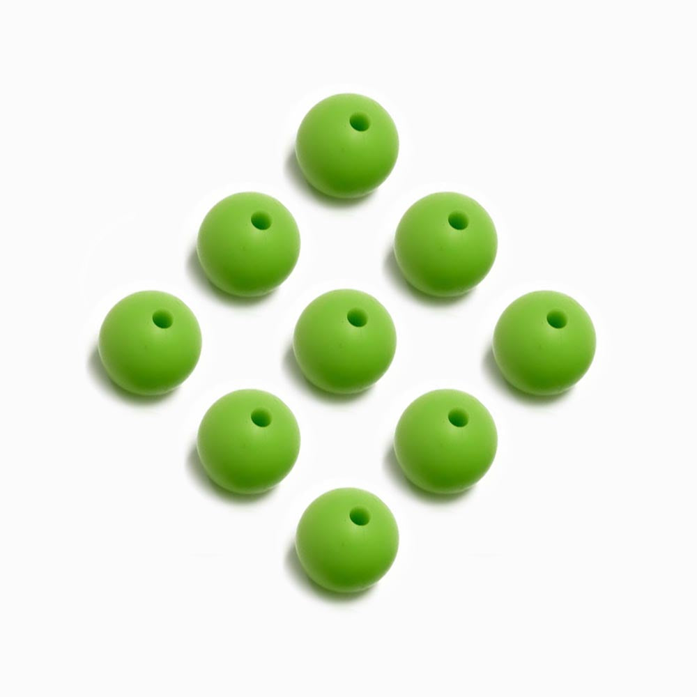 Contas de silicone verde claro