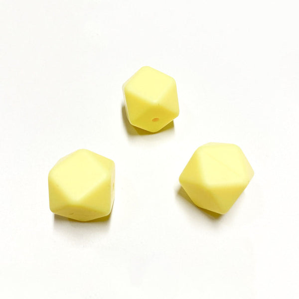 Contas de silicone hexagonal amarelo
