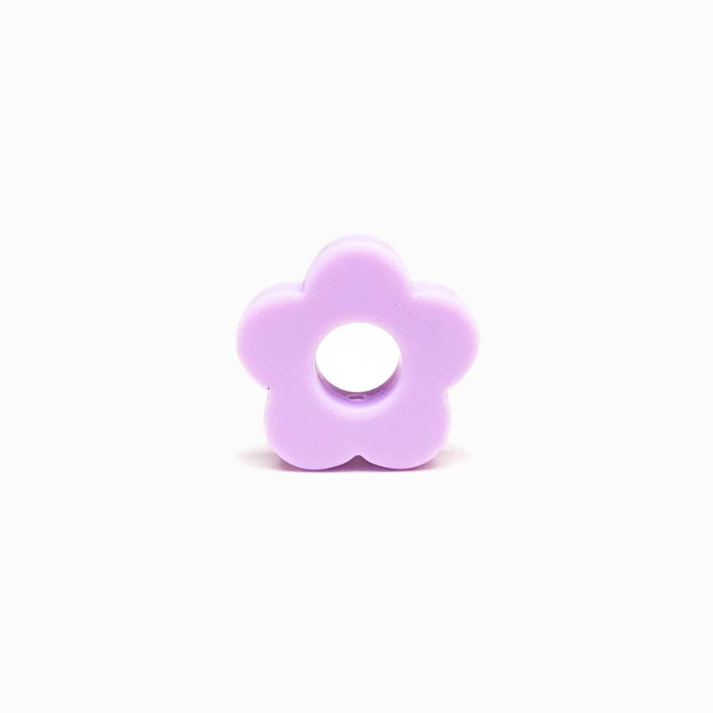 Contas de Silicone para Prendedor de Chucha Flor 27mm LAVANDA