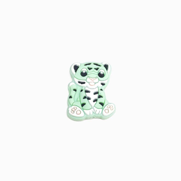 Contas de Silicone para Prendedor de Chucha Tigre 29x23mm verde água