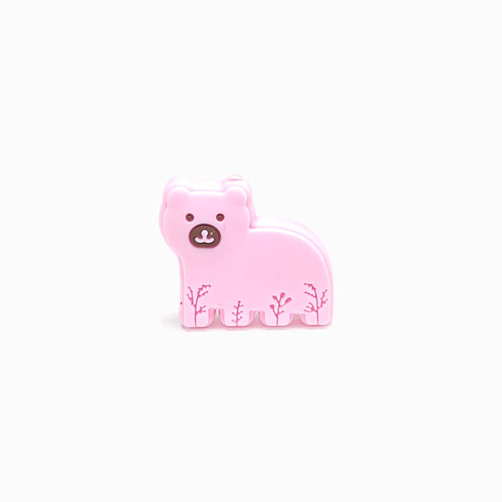 Contas de Silicone para Prendedor de Chucha Urso rosa bebé