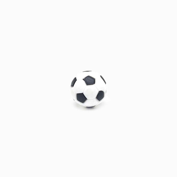 Contas de Silicone Futebol 18mm Branco