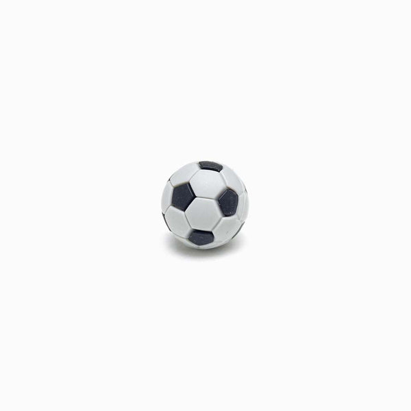 Contas de Silicone Futebol 18mm Cinza