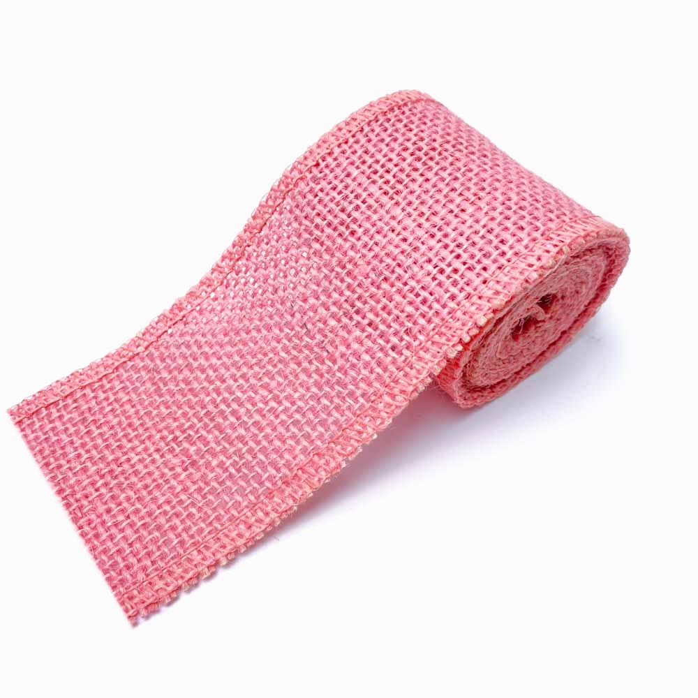 fita de juta colorida rosa