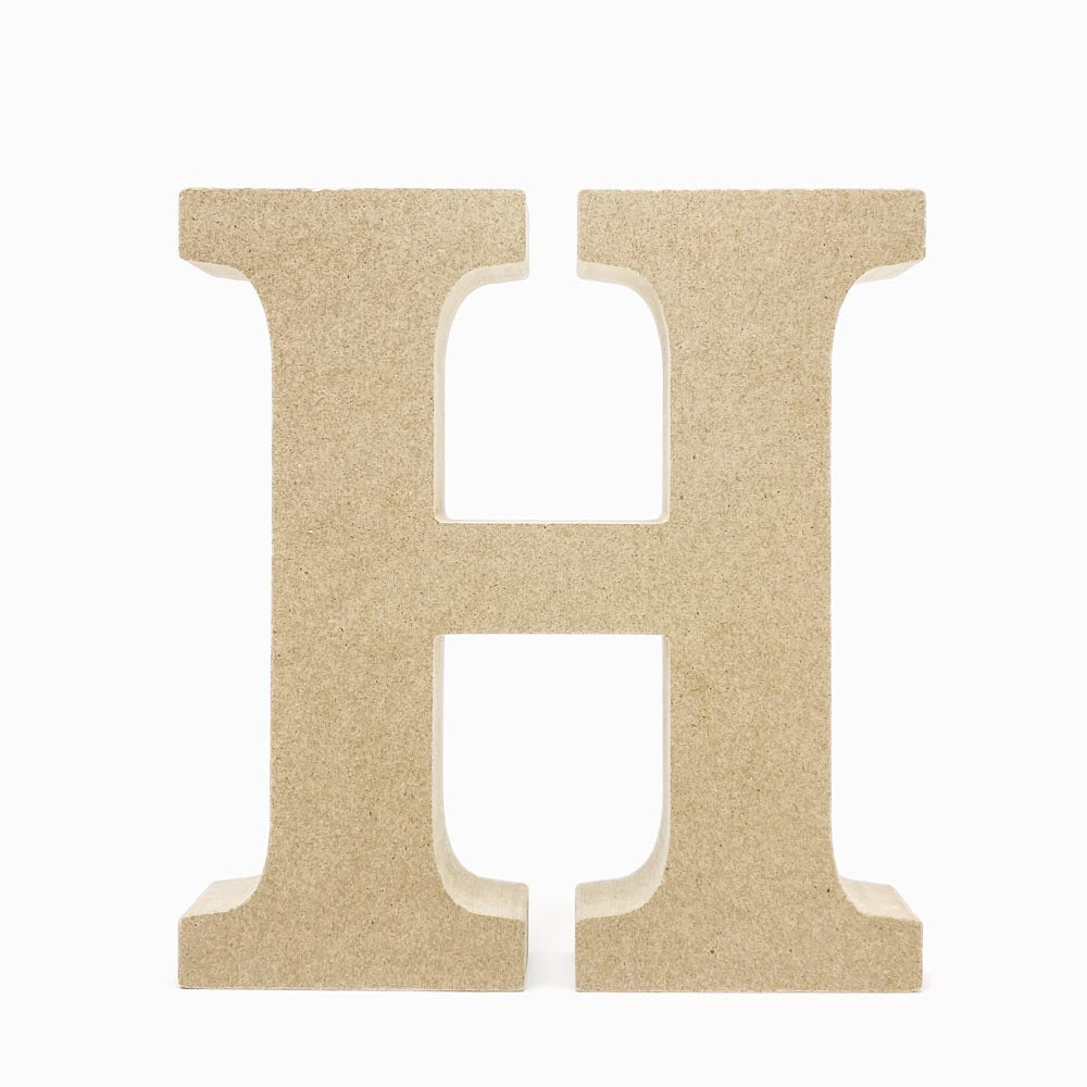 Letras H em madeira cru 15cm