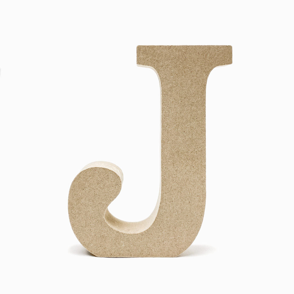 Letras J em madeira cru 15cm