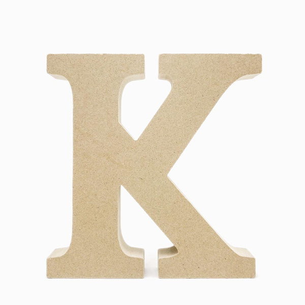 Letras K em madeira cru 15cm