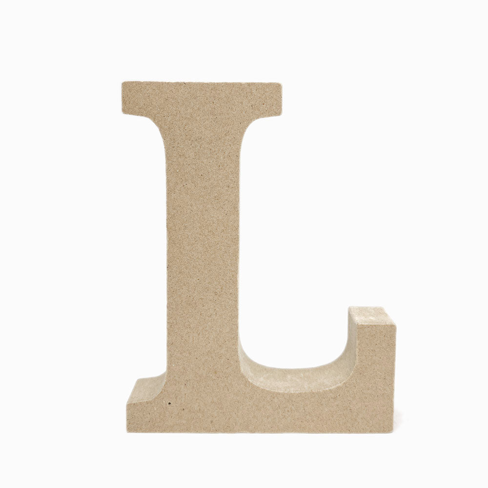 Letras L em madeira cru 15cm
