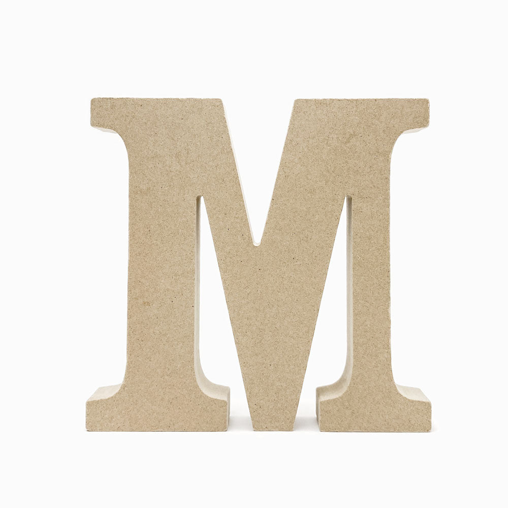 Letras M em madeira cru 15cm