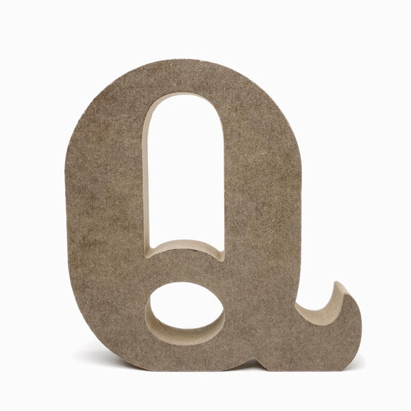 Letras Q em madeira cru 15cm