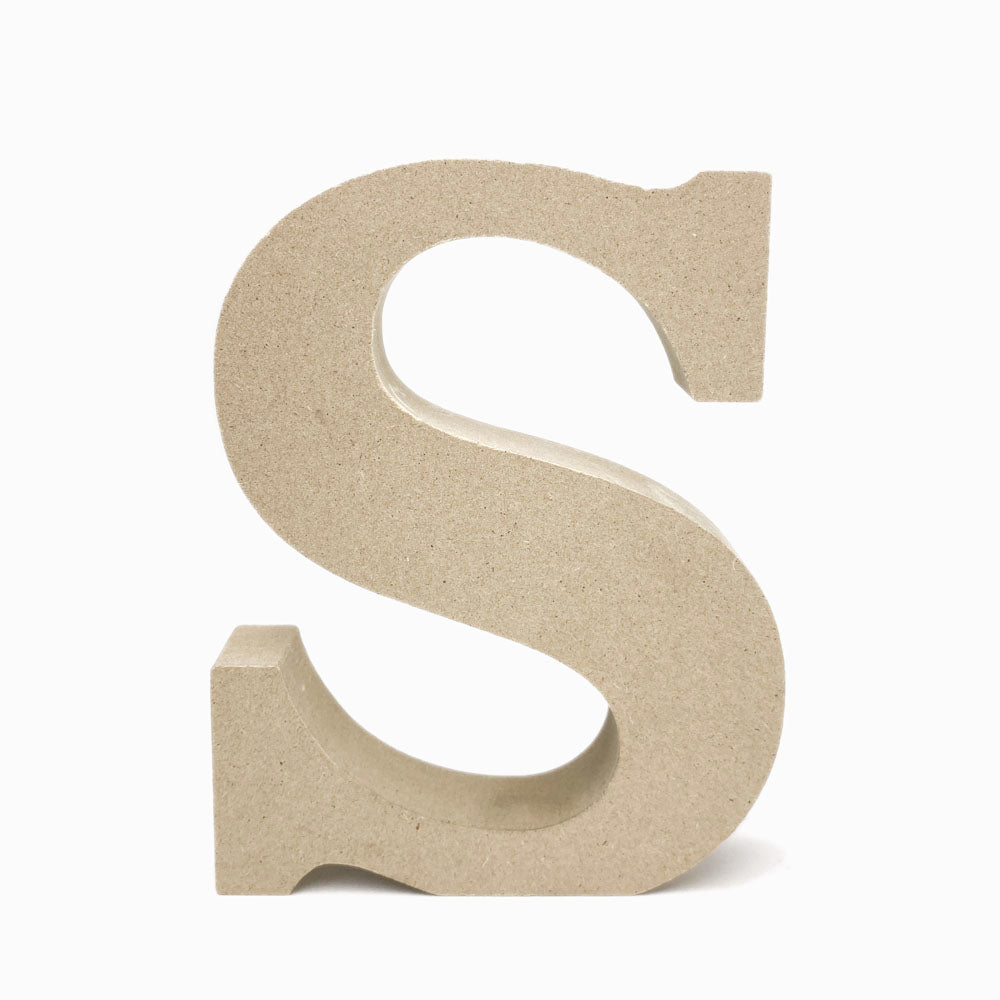 Letras S em madeira cru 15cm