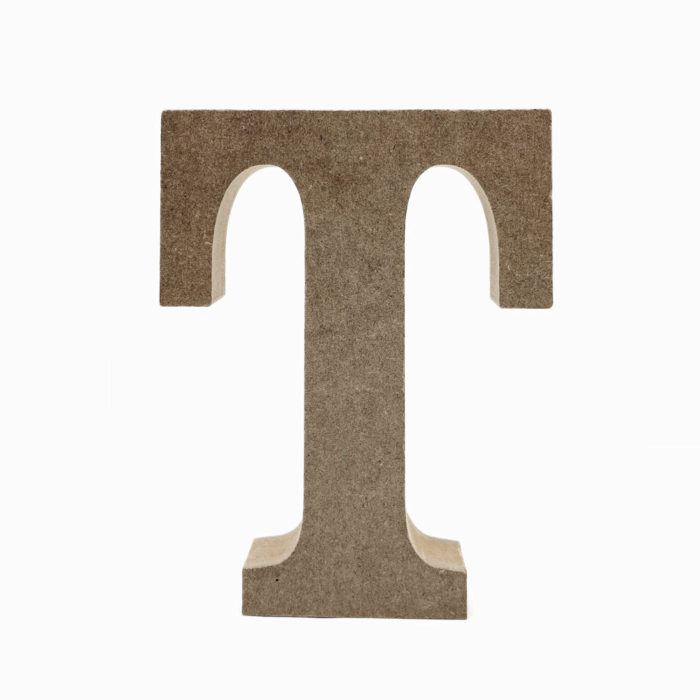 Letras T em madeira cru 15cm