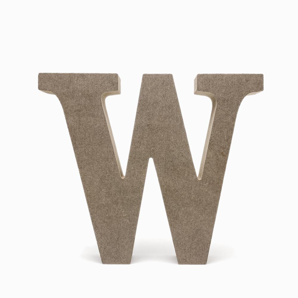 Letras W em madeira cru 15cm