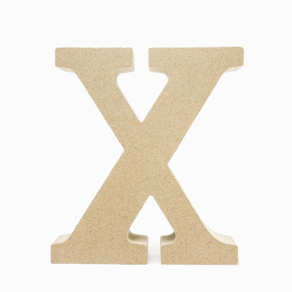 Letras X em madeira cru 15cm
