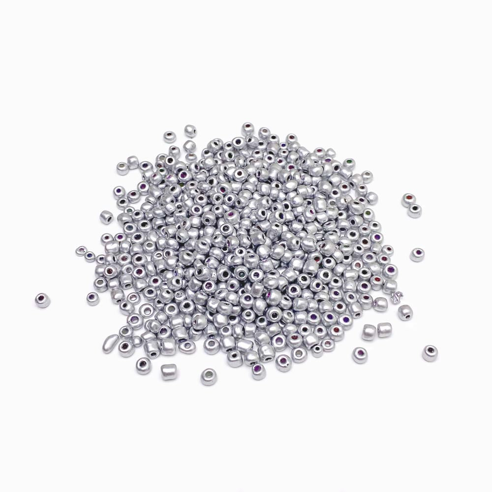 Missanga de vidro envernizado 4mm prateado