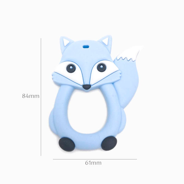 mordedor de silicone raposa azul bebé