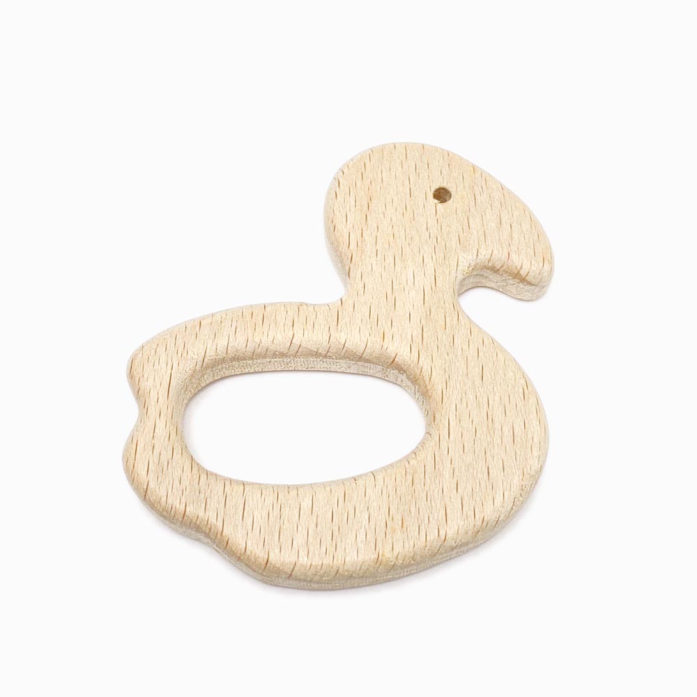 Mordedor em madeira de faia design pato