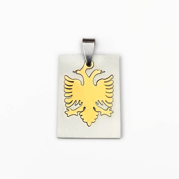 30x22mm Phoenix Pendant - Gold and Silver Steel