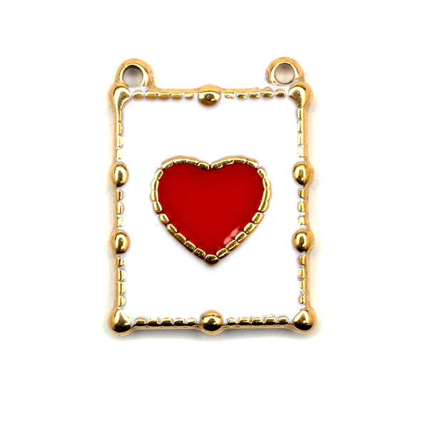 20x15mm Heart Pendant - Gold Steel with Varnish