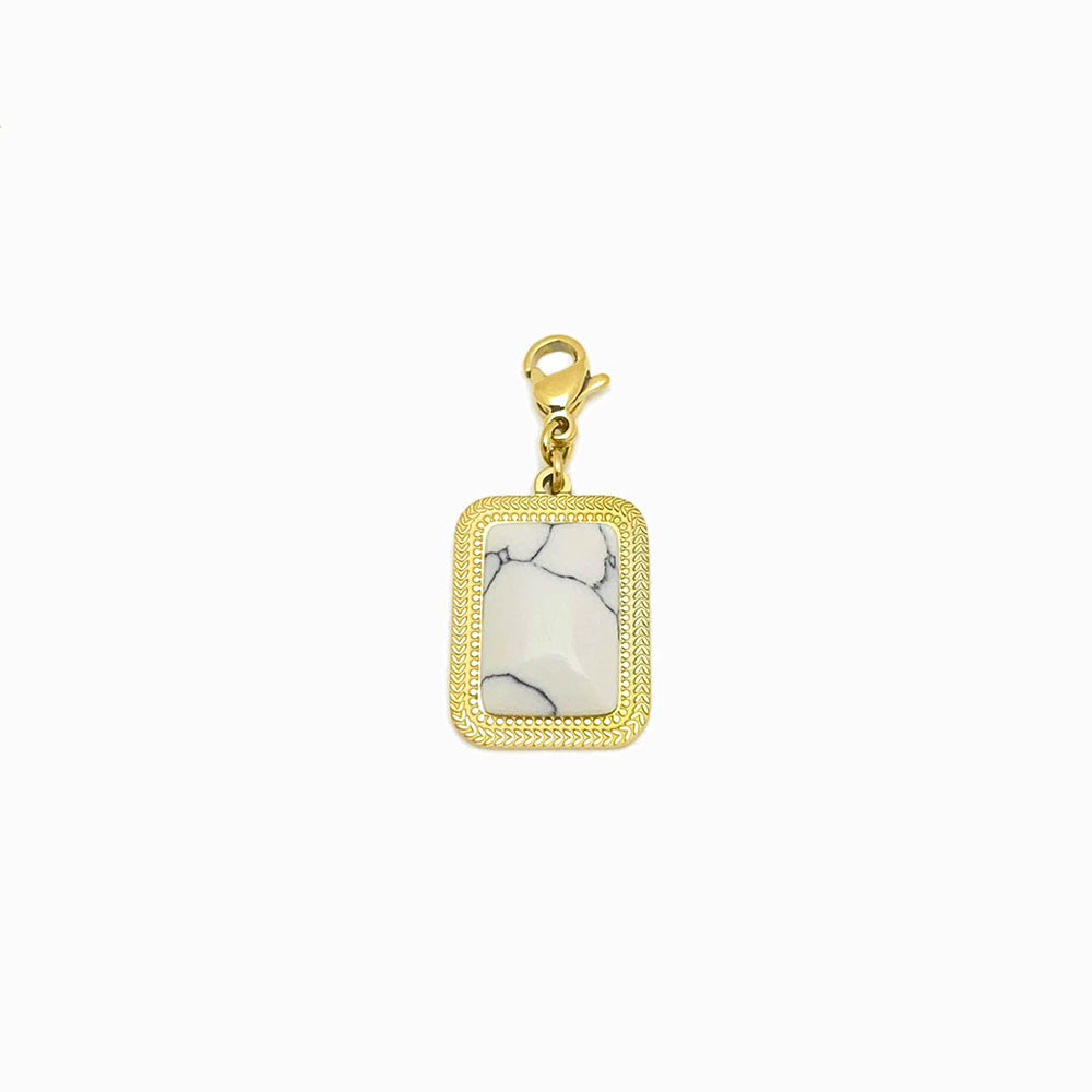 20x20mm Gold Stainless Steel Pendant with Stone