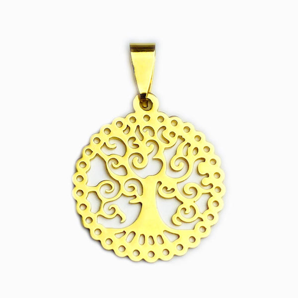 Pendant Tree of Life 25x25mm - Gold Stainless Steel