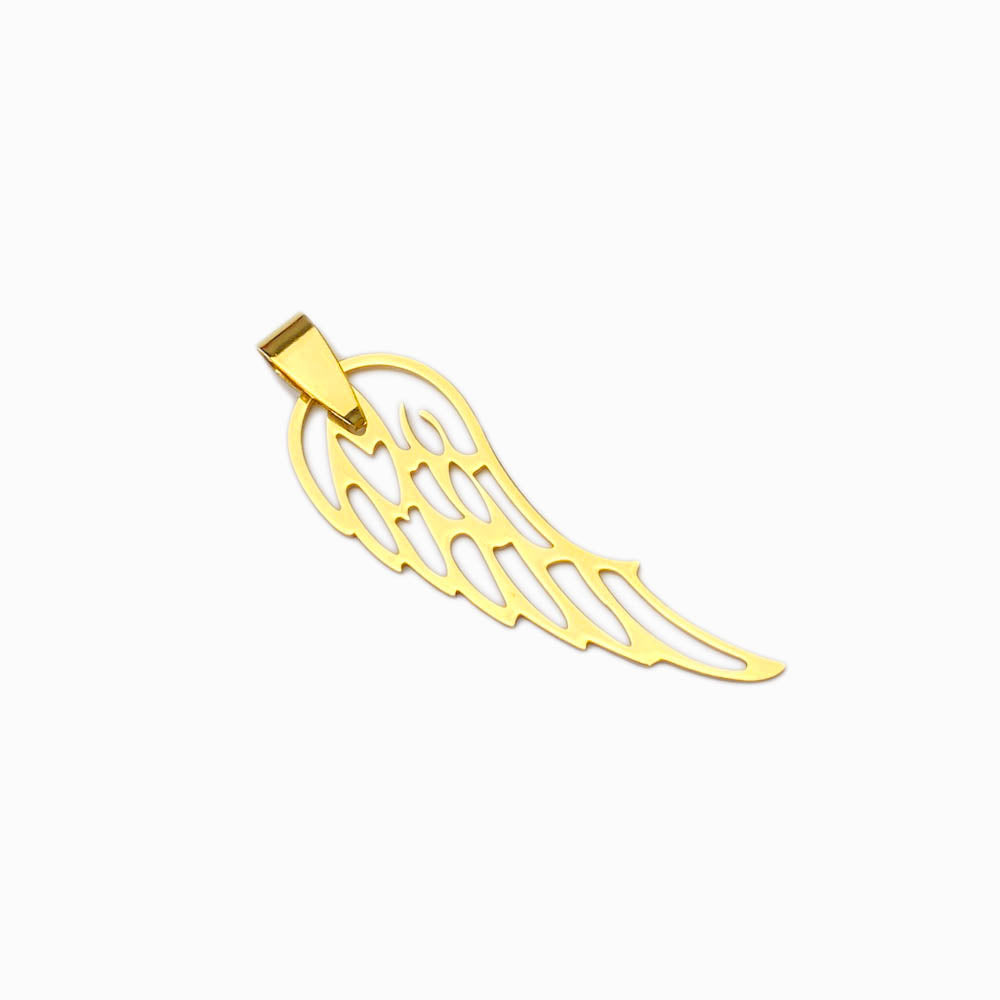 Angel Wings Pendant 28x20mm - Gold Steel