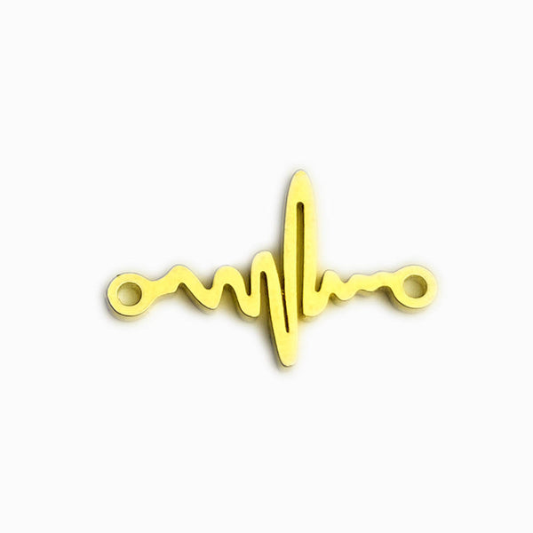 Pendant ECG 18x11mm - Gold Stainless Steel
