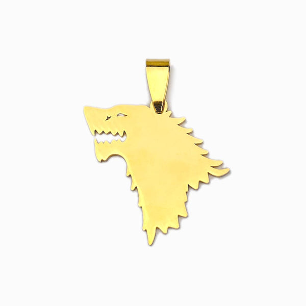 Pendant Wolf 30x22mm - Gold Stainless Steel