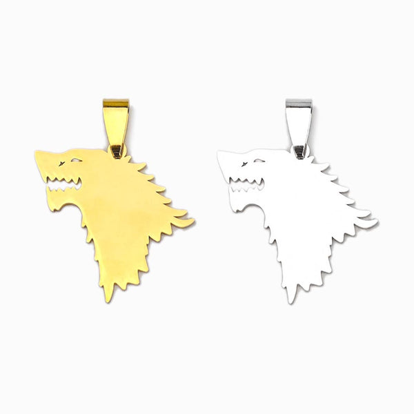 Pendant Wolf 30x22mm - Gold Stainless Steel