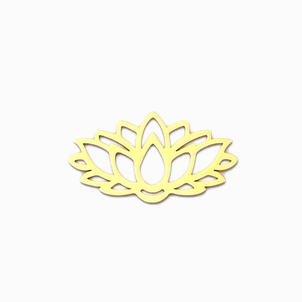 Lotus Flower Pendant 30x17mm - Silver Steel
