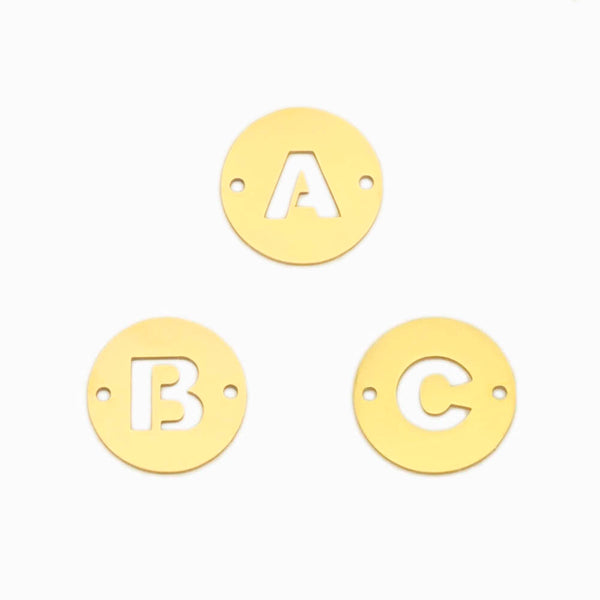 Pendant Letters A-Z 25mm - Gold Steel