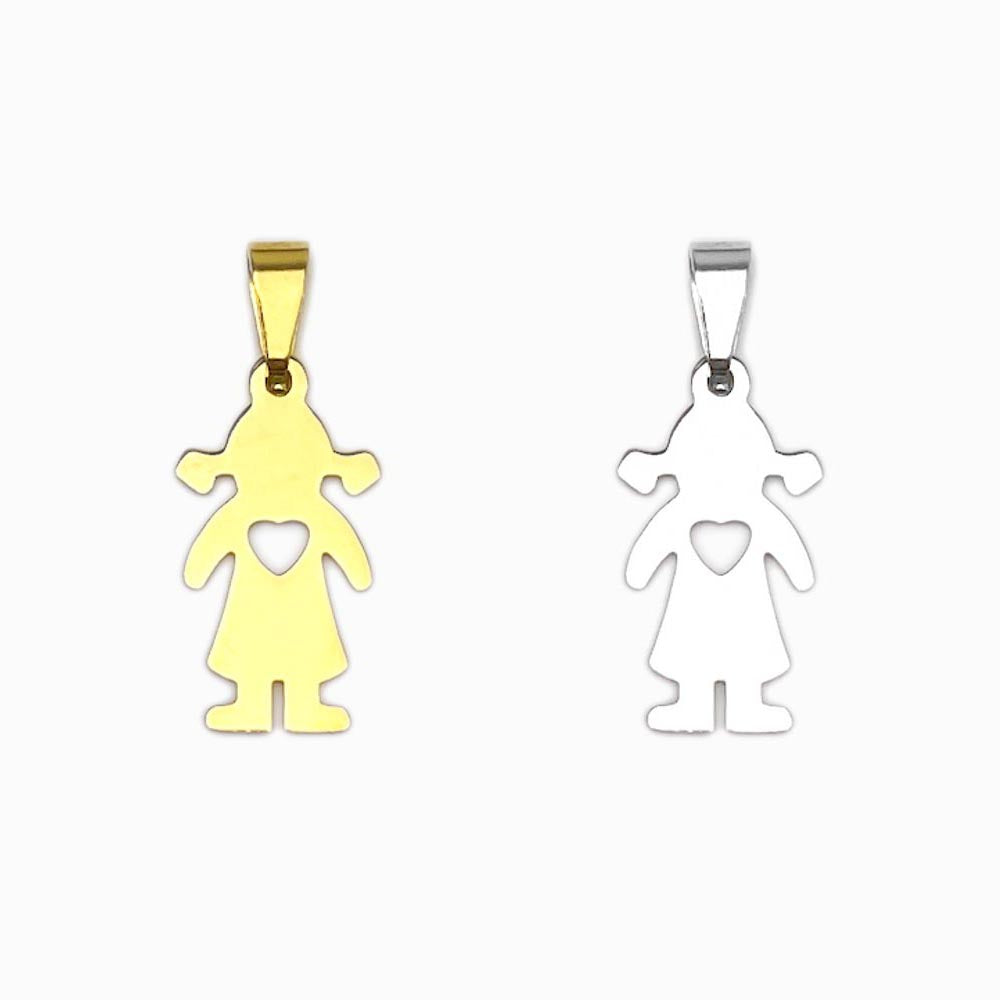 Pendant Boy 25x25mm - Gold Stainless Steel