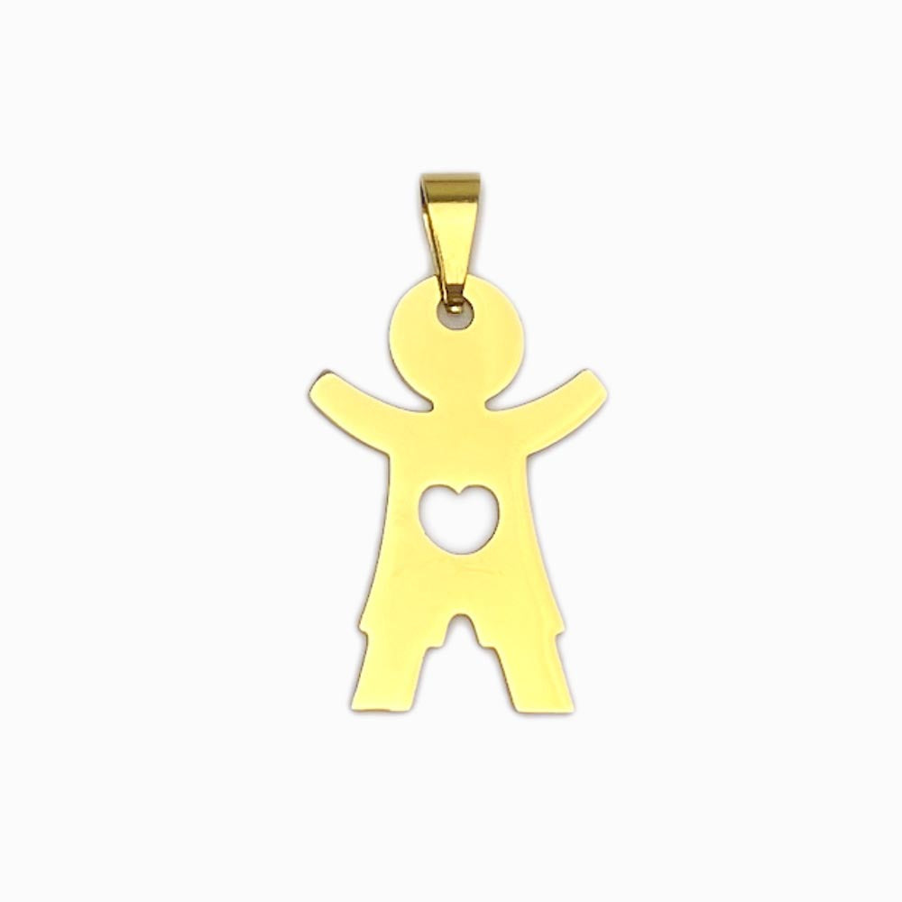 Pendant Boy 25x25mm - Gold Stainless Steel