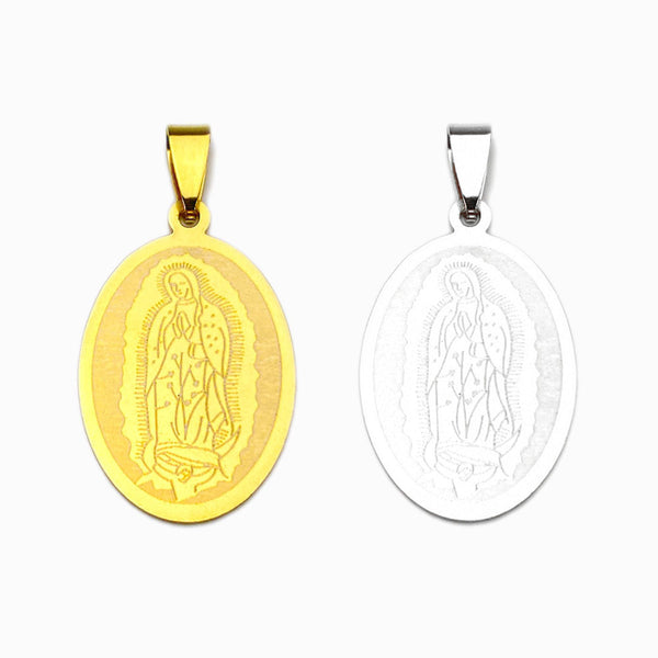 Pendant Our Lady 28x23mm - Gold Stainless Steel