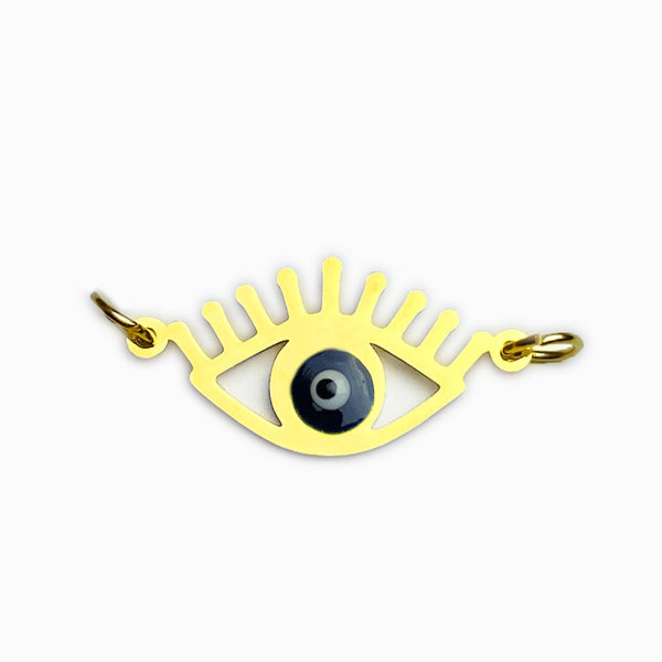 25x13mm Turkish Eye Pendant - Gold Steel