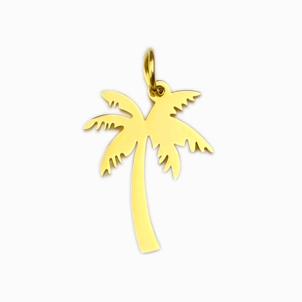 Pendant Palm Tree 18x14mm - Gold Stainless Steel