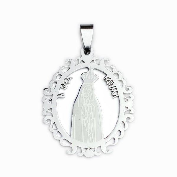 Our Lady Pendant 28x23mm - Silver Steel