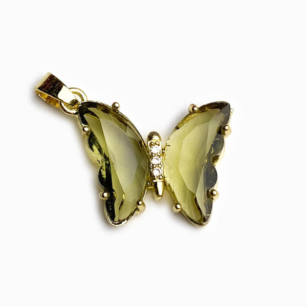 Colgante Mariposa - Latón Dorado con Zirconia